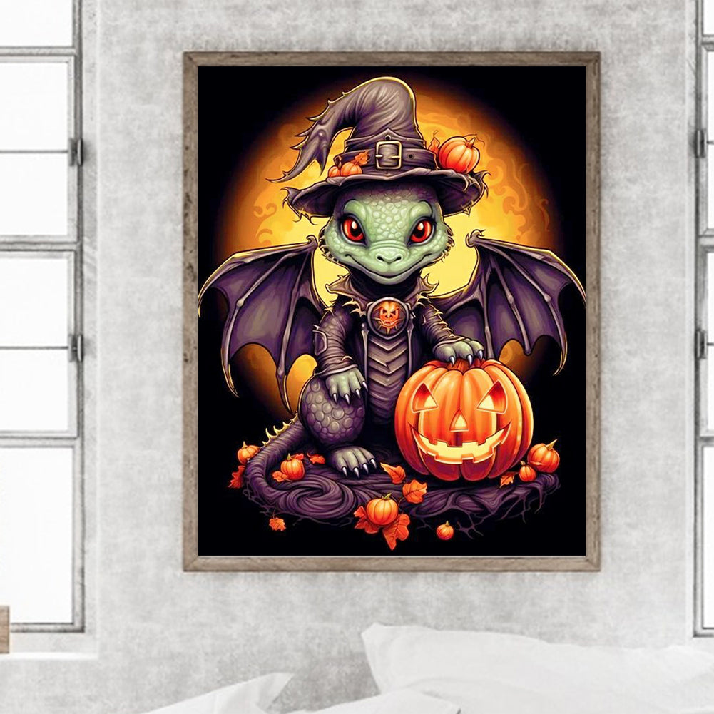 Halloween Winged Dragon - Full Round Drill Diamond Painting 40*40CM