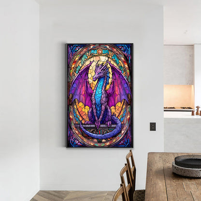Windowsill Glass Flying Dragon - Full Round Drill Diamond Painting 40*60CM