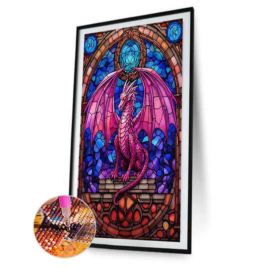 Windowsill Glass Flying Dragon - Full Round Drill Diamond Painting 40*60CM