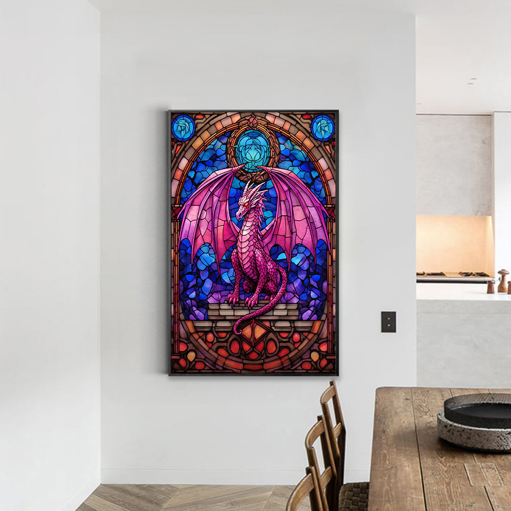 Windowsill Glass Flying Dragon - Full Round Drill Diamond Painting 40*60CM