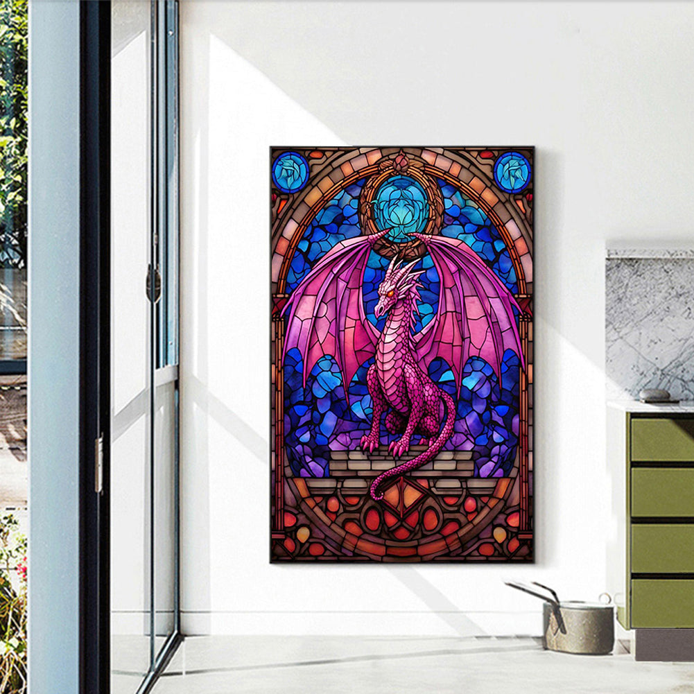 Windowsill Glass Flying Dragon - Full Round Drill Diamond Painting 40*60CM