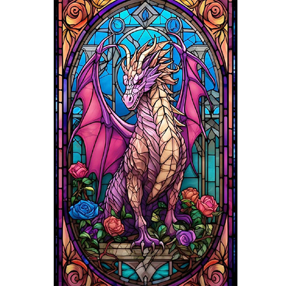 Windowsill Glass Flying Dragon - Full Round Drill Diamond Painting 40*60CM