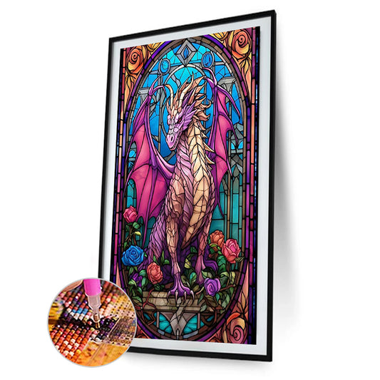 Windowsill Glass Flying Dragon - Full Round Drill Diamond Painting 40*60CM