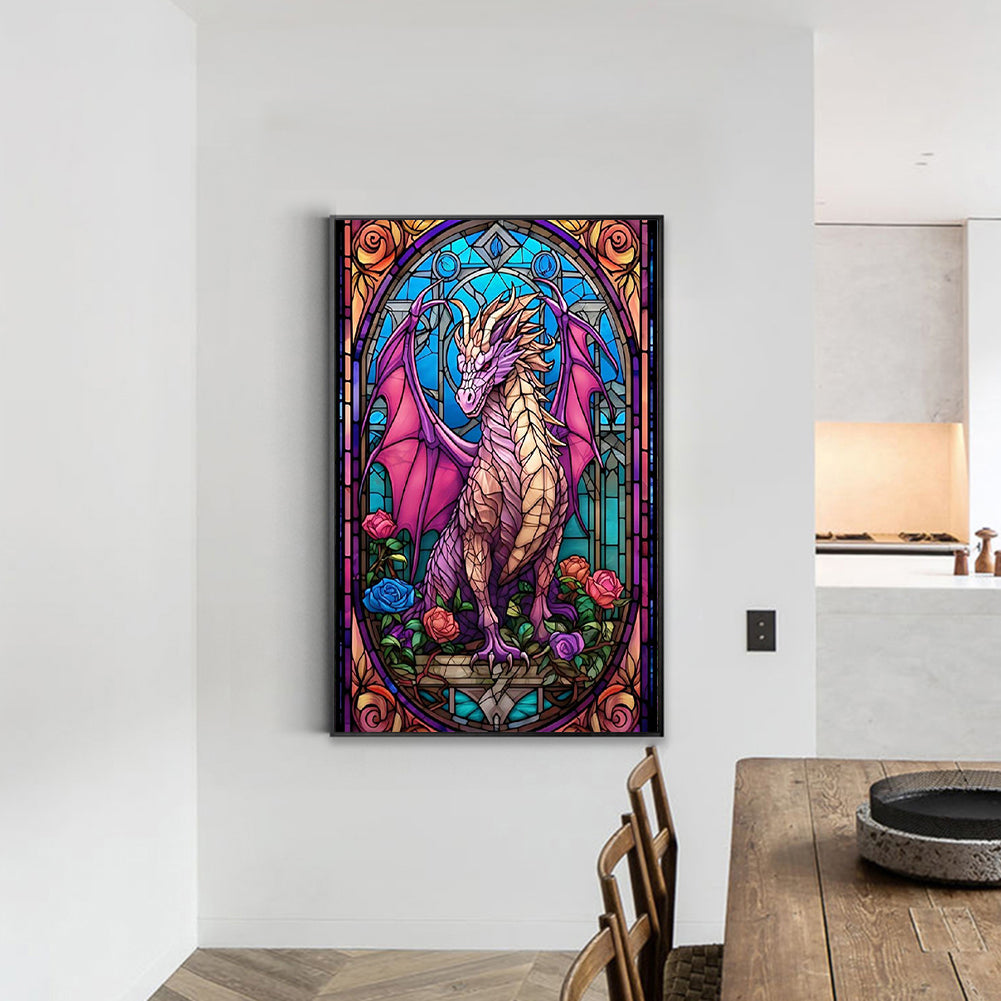 Windowsill Glass Flying Dragon - Full Round Drill Diamond Painting 40*60CM