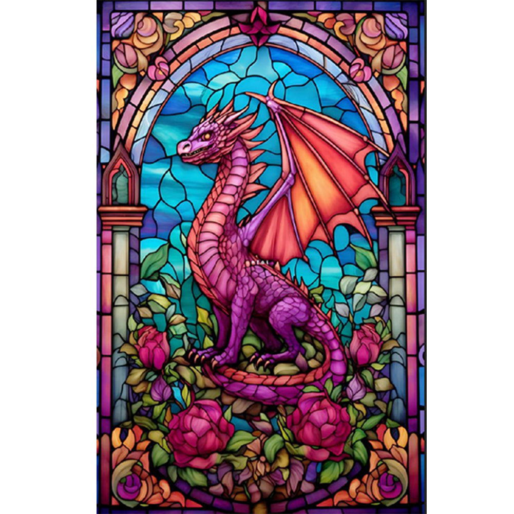 Windowsill Glass Flying Dragon - Full Round Drill Diamond Painting 40*60CM