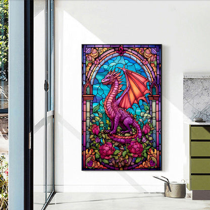 Windowsill Glass Flying Dragon - Full Round Drill Diamond Painting 40*60CM