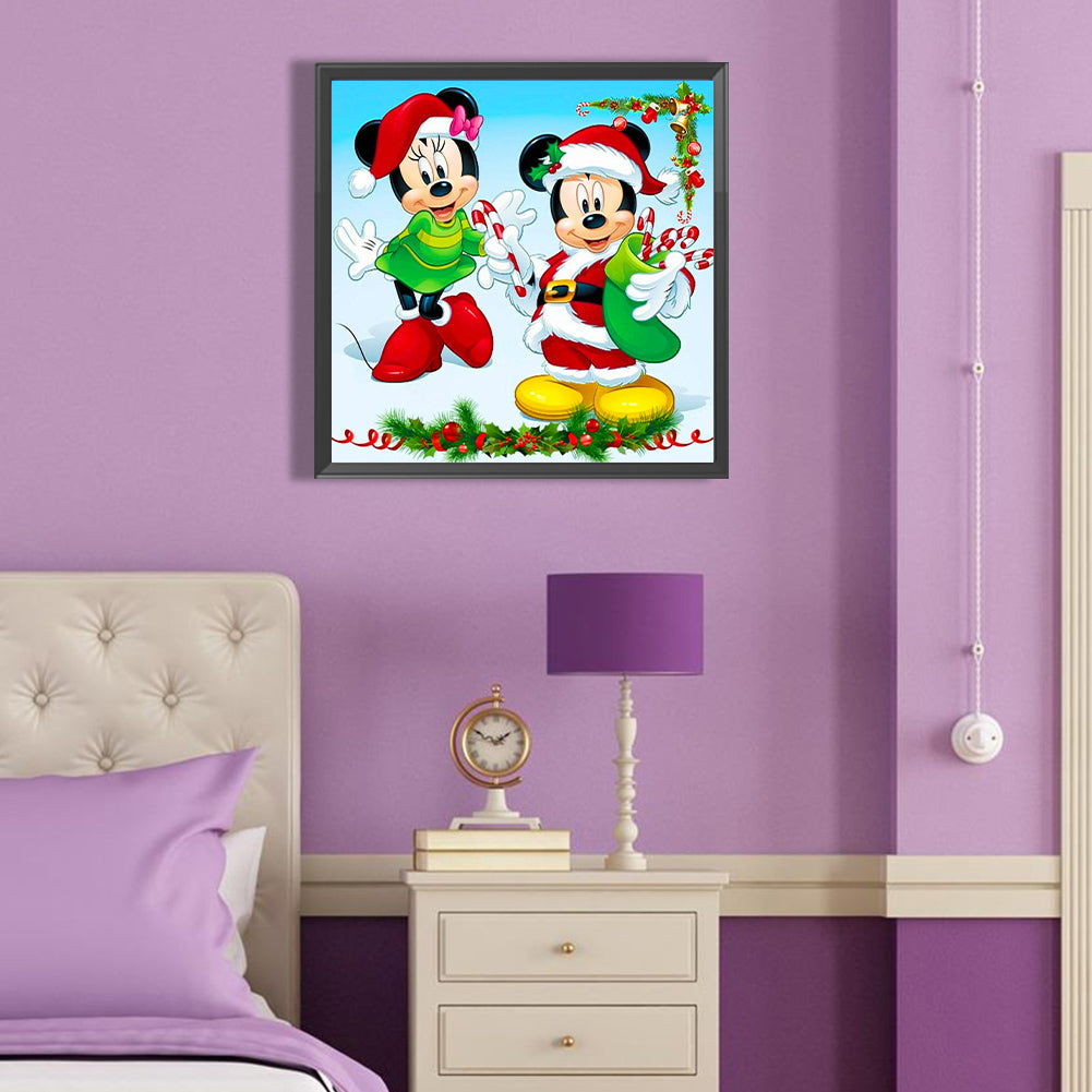 Christmas Mickey And Minnie - Full Round Drill Diamond Painting 40*40CM