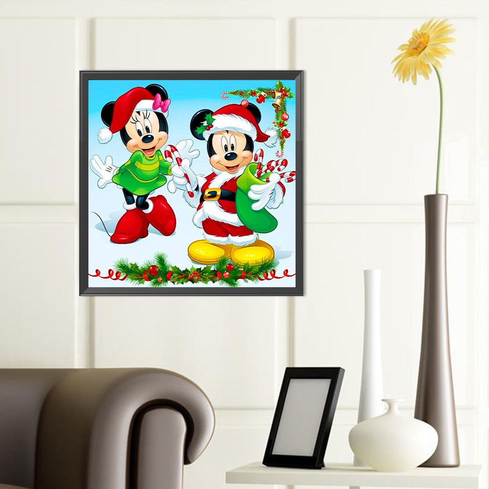 Christmas Mickey And Minnie - Full Round Drill Diamond Painting 40*40CM