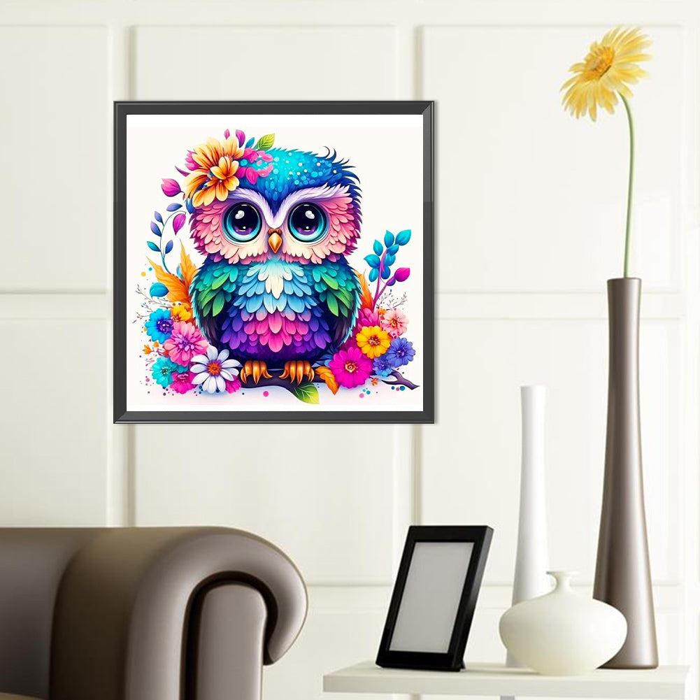 Blue Owl - Full Round Drill Diamond Painting 40*40CM