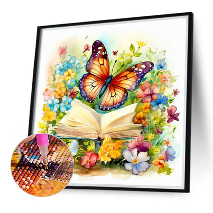 Butterfly Reading - Full Round Drill Diamond Painting 40*40CM