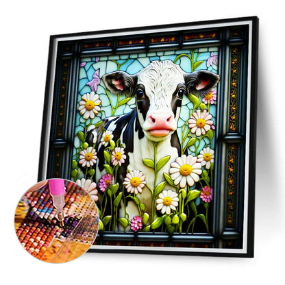 Dairy Cow - Full Round Drill Diamond Painting 40*40CM
