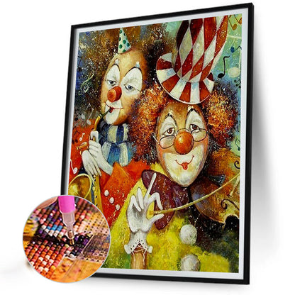 Two Clowns - Full Round Drill Diamond Painting 50*60CM
