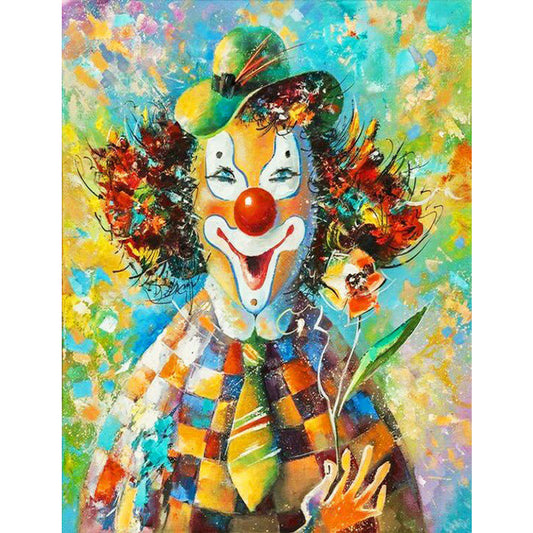 Clown With Flowers - Full Round Drill Diamond Painting 50*60CM