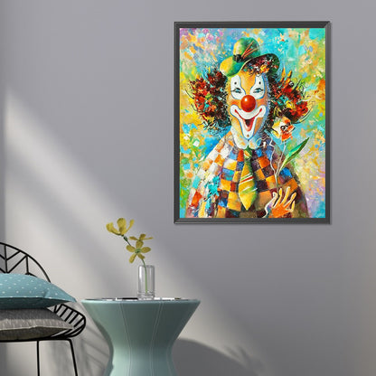 Clown With Flowers - Full Round Drill Diamond Painting 50*60CM
