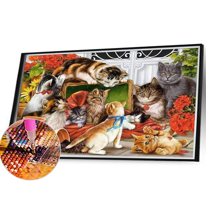 Cat Party - Full Square Drill Diamond Painting 40*30CM