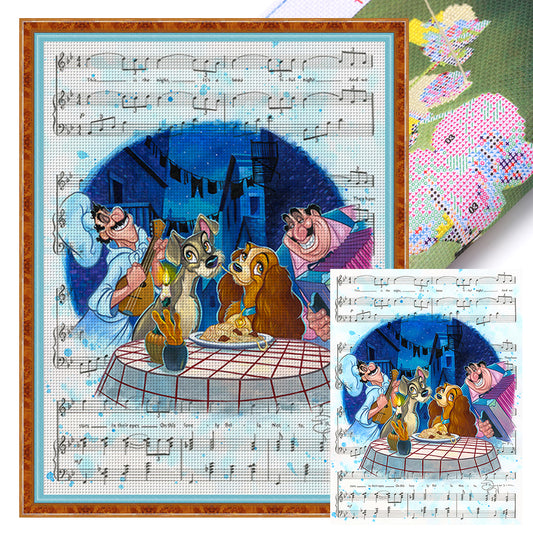 Disney-Lady And The Tramp Sheet Music - 11CT Stamped Cross Stitch 50*65CM