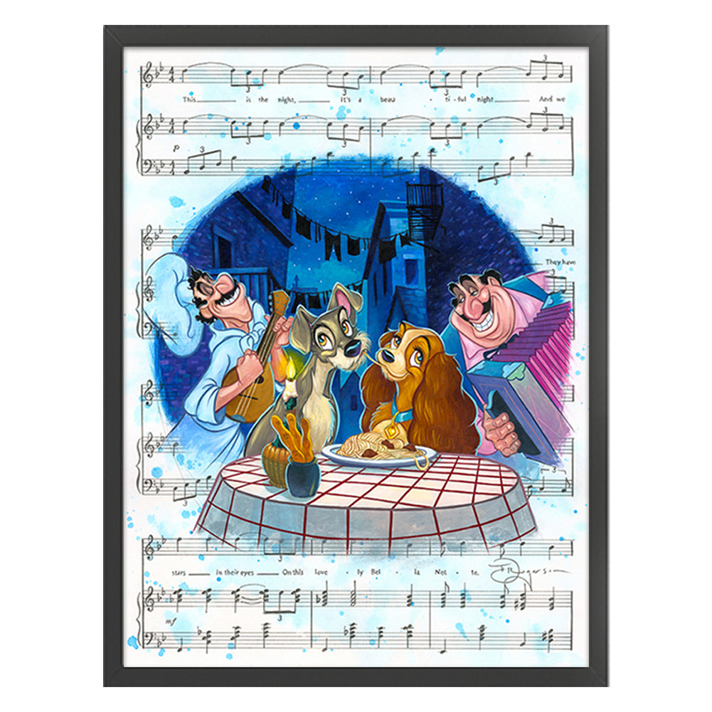 Disney-Lady And The Tramp Sheet Music - 11CT Stamped Cross Stitch 50*65CM