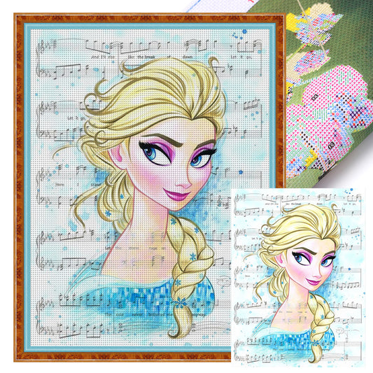 Disney-Princess Elsa Sheet Music - 11CT Stamped Cross Stitch 50*65CM