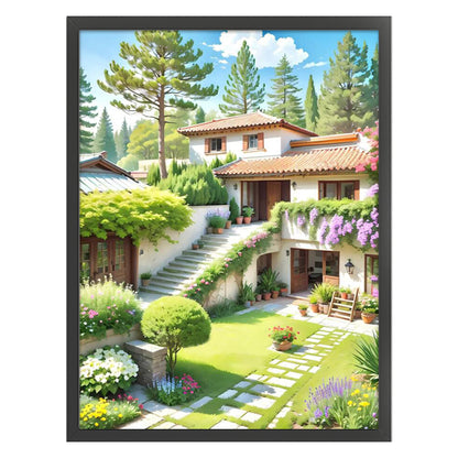 Landscape Scenery Cabin - 14CT Stamped Cross Stitch 45*60CM