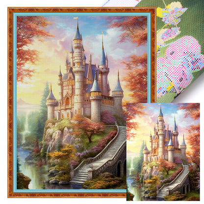 Landscape Castle - 14CT Stamped Cross Stitch 45*60CM