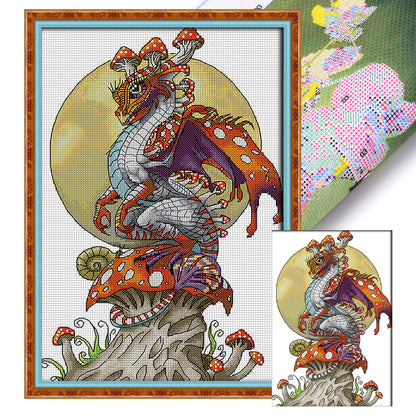 Dinosaur - 14CT Stamped Cross Stitch 26*36CM(Joy Sunday)