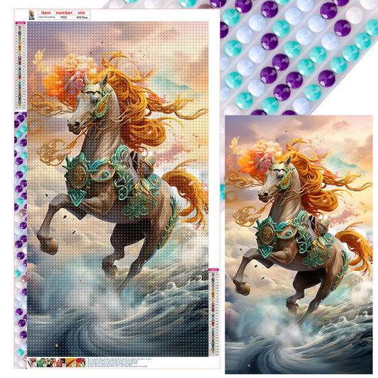 The Horse That Rides On The Clouds And Mist - Full Round Drill Diamond Painting 40*70CM