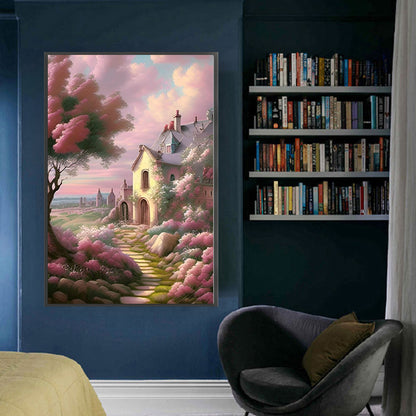Pink Fantasy Castle - 11CT Stamped Cross Stitch 50*75CM
