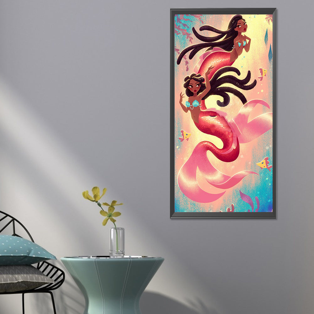 Two Mermaids - Full Round Drill Diamond Painting 30*70CM