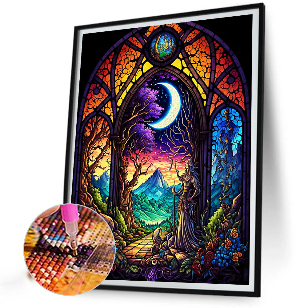 Witch Under The Moon - Full Round AB Drill Diamond Painting 40*50CM