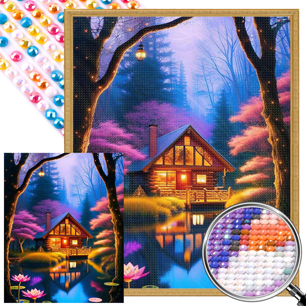 Cabin In The Woods - Full Round AB Drill Diamond Painting 40*50CM