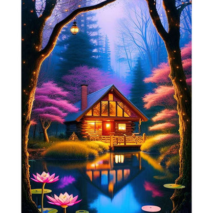 Cabin In The Woods - Full Round AB Drill Diamond Painting 40*50CM