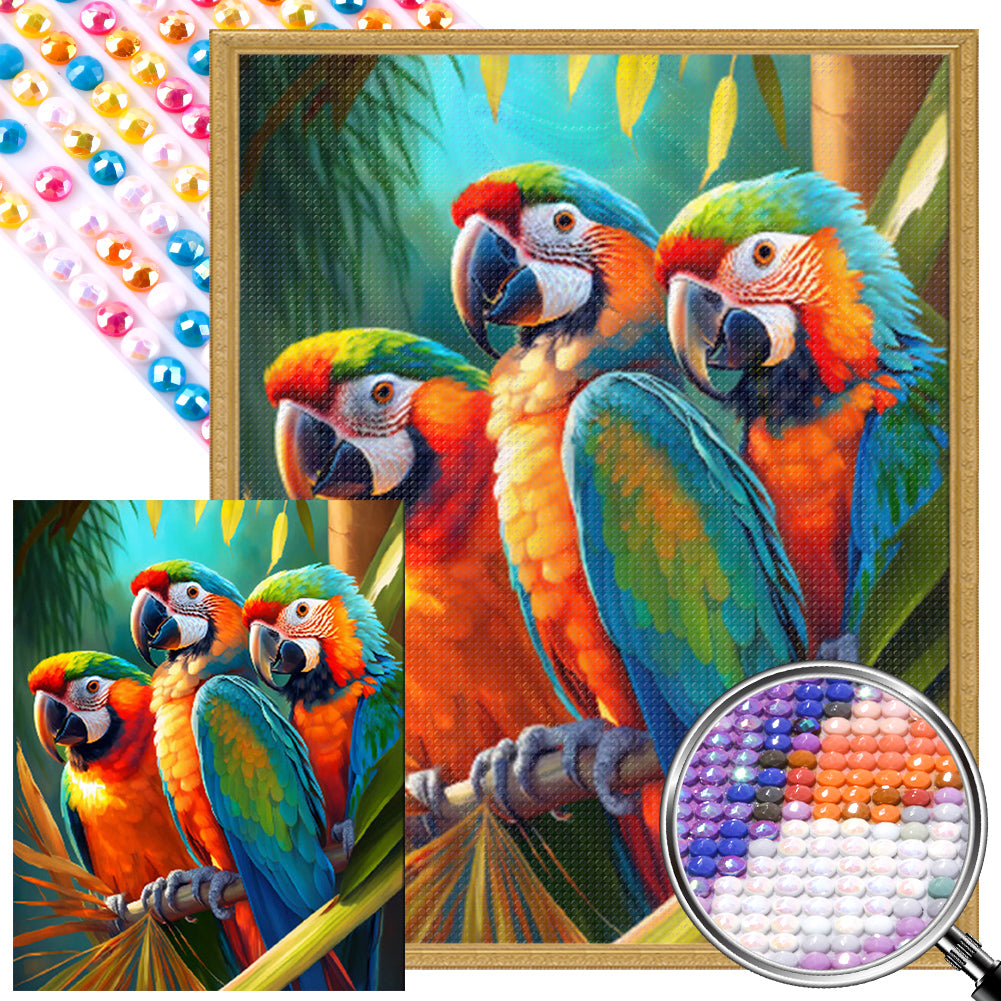 Parrot - Full Round AB Drill Diamond Painting 40*50CM