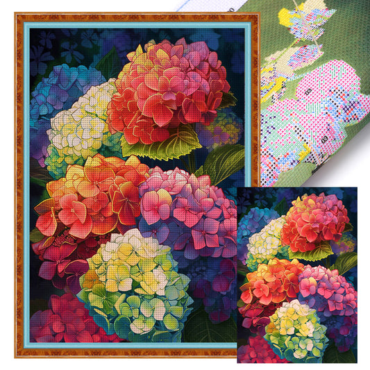 Hydrangeas - 11CT Stamped Cross Stitch 40*60CM