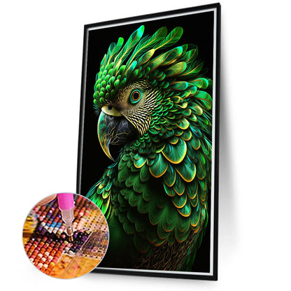 Green Parrot -   Round Drill Diamond Painting 45*70CM