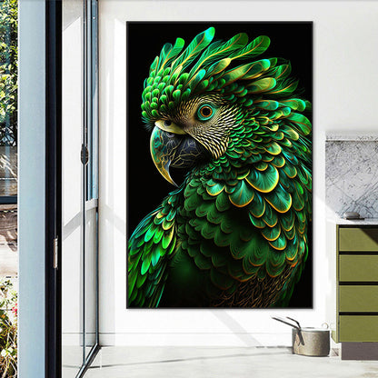 Green Parrot -   Round Drill Diamond Painting 45*70CM