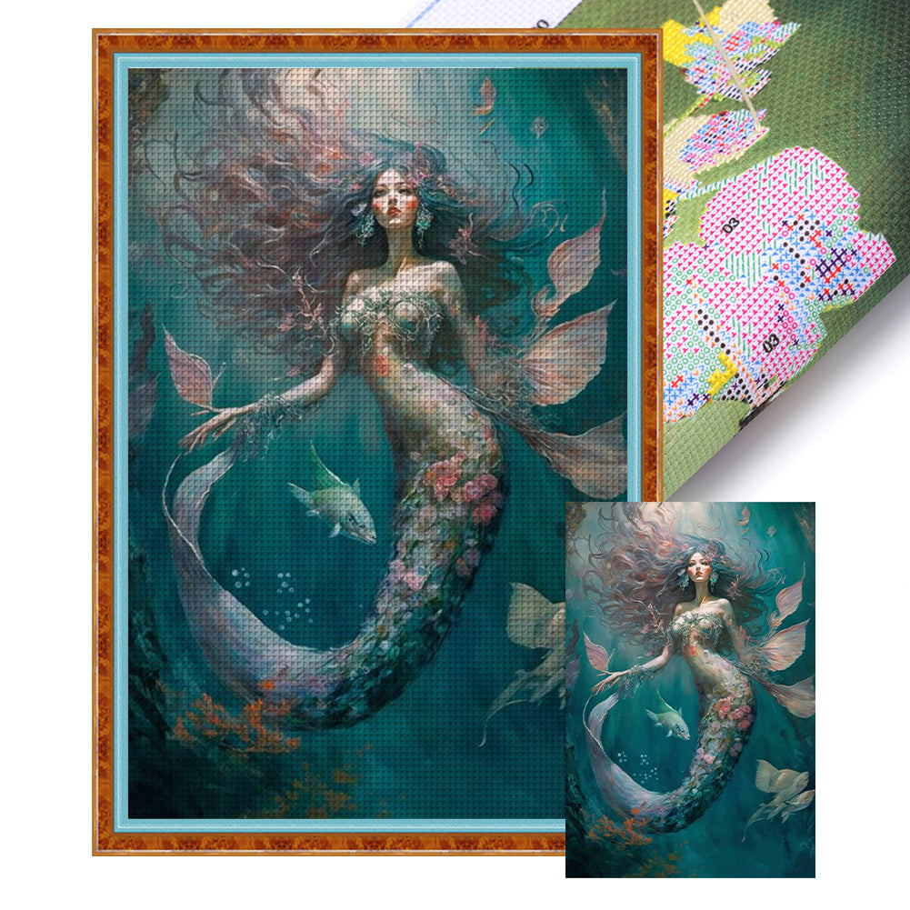 Mermaid - 11CT Stamped Cross Stitch 50*75CM