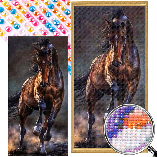 Dark Horse Running - Full Round Drill Diamond Painting 40*80CM