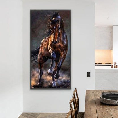 Dark Horse Running - Full Round Drill Diamond Painting 40*80CM