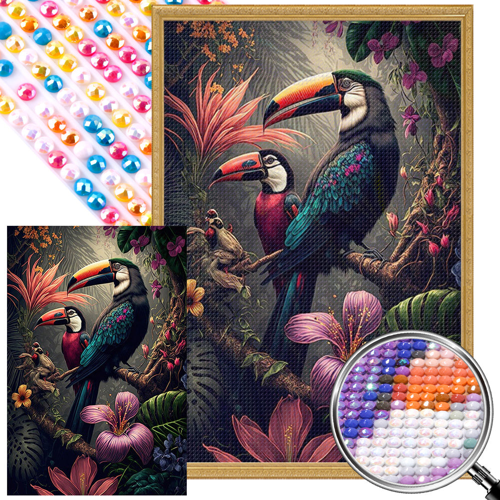 Parrot - Full Round AB Drill Diamond Painting 40*60CM