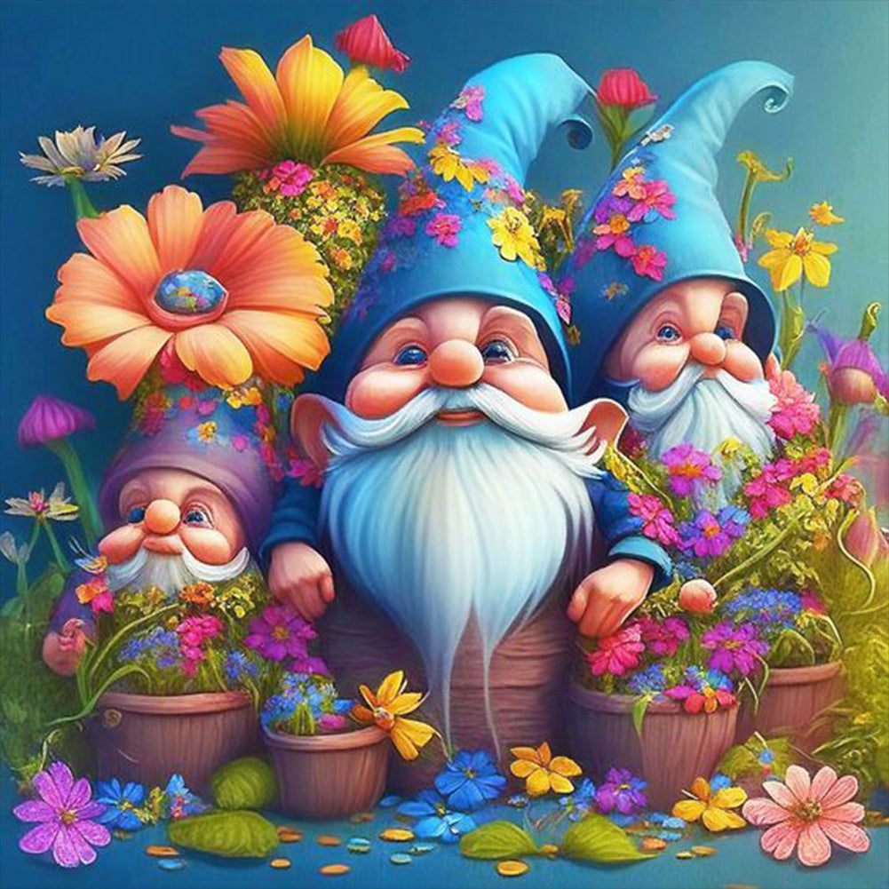 Garden Gnome - Full Round Drill Diamond Painting 40*40CM