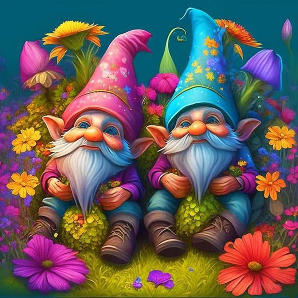 Garden Gnome - Full Round Drill Diamond Painting 40*40CM