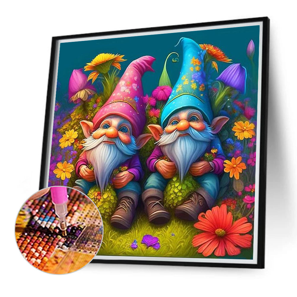 Garden Gnome - Full Round Drill Diamond Painting 40*40CM