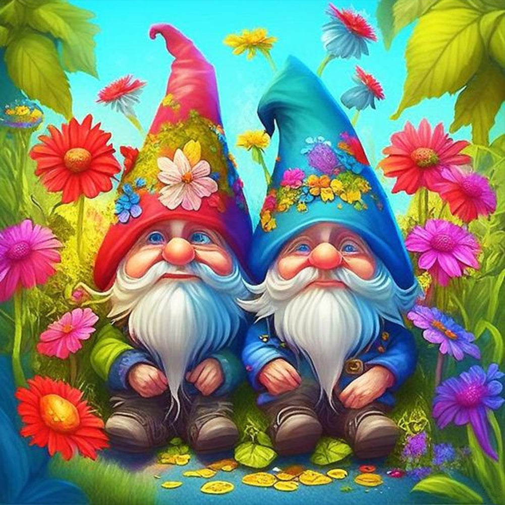 Garden Gnome - Full Round Drill Diamond Painting 40*40CM