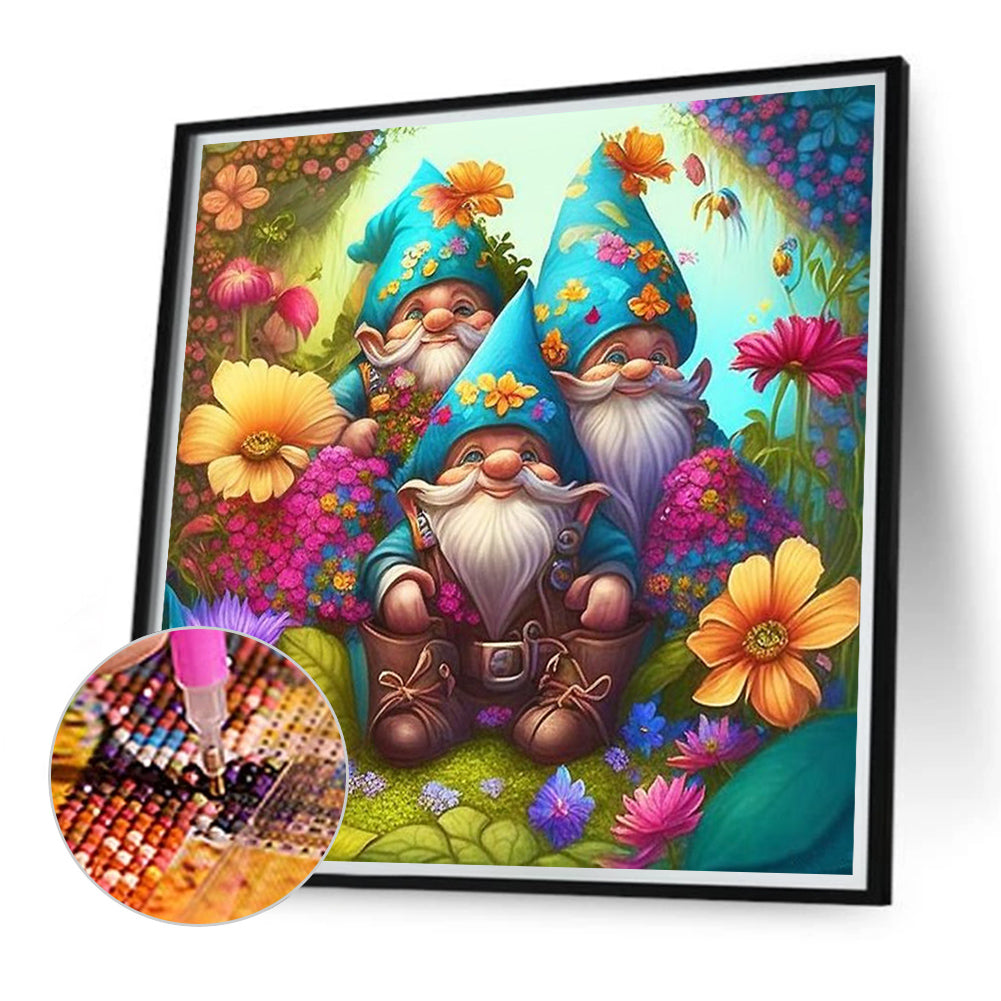 Garden Gnome - Full Round Drill Diamond Painting 40*40CM