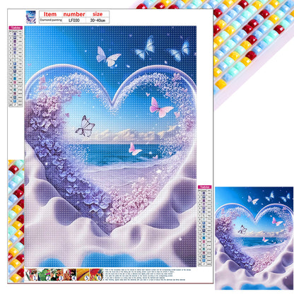 Beach Hearts - Full Square Drill Diamond Painting 30*40CM