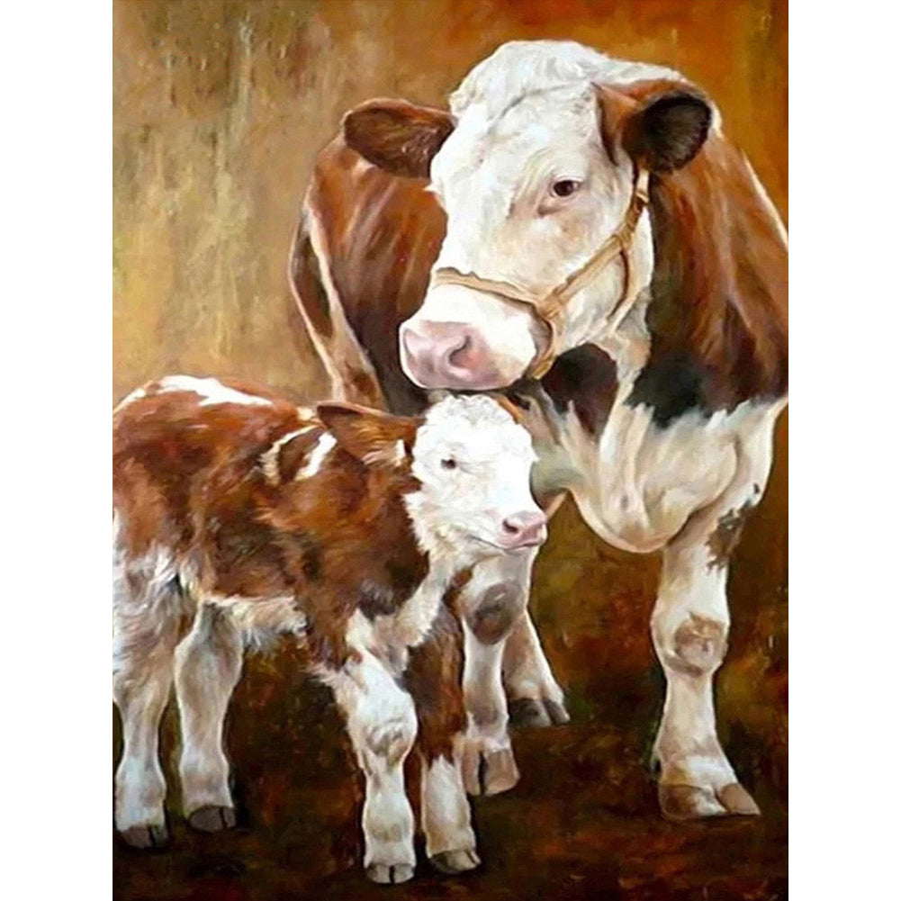 Two Cows - Full Square Drill Diamond Painting 30*40CM