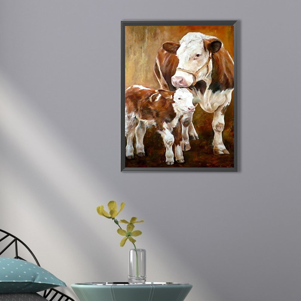 Two Cows - Full Square Drill Diamond Painting 30*40CM