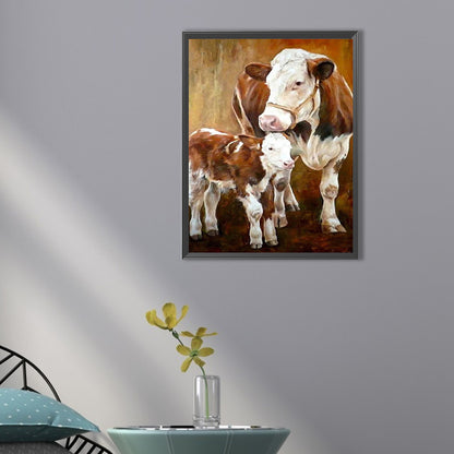 Two Cows - Full Square Drill Diamond Painting 30*40CM