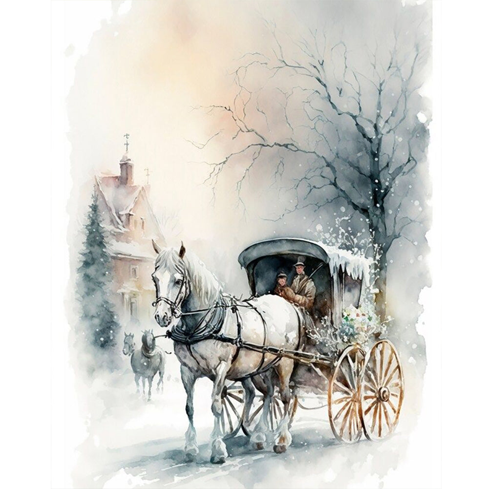 Snow Carriage - Full Round Drill Diamond Painting 40*50CM