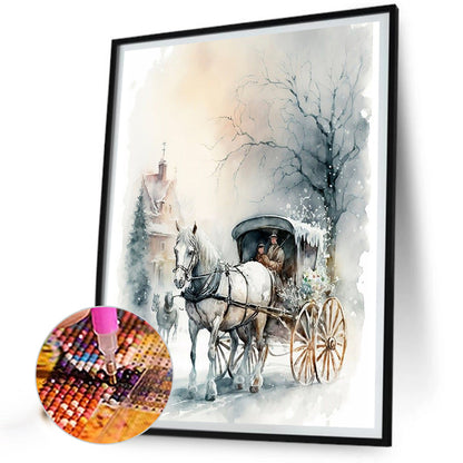 Snow Carriage - Full Round Drill Diamond Painting 40*50CM